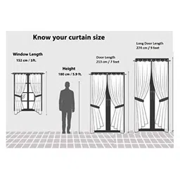 CASABLEU Blue Set of 2 Geometric Door Curtain image 3