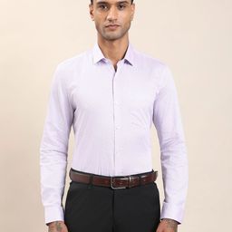 Turtle Micro Ditsy Printed Spread Collar Standard Slim Fit Pure Cotton Formal Shirt-picture-13