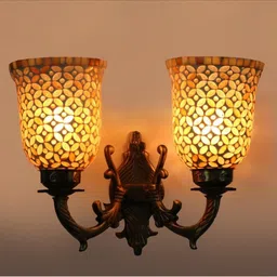 1ST TIME Gold-Toned & Bronze-Toned Textured Metal Traditional Rectangle Shaped Wall Lamp-picture-32