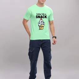 FALTU.CO Men Printed Drop-Shoulder Sleeves Pure Cotton T-shirt image 2