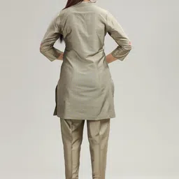 COTTON CULTURE Women Floral Embroidered Regular Thread Work Kurti Co ord Set with Palazzos image 4