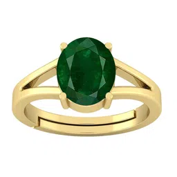 RSPR 14.25 Ratti 13.62 Carat Emerald Panna-Studded Adjustable Finger Ring image 1