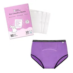 SuperBottoms Women Pack Of 2 High Rise Period briefs With Detergent Sheets image 2