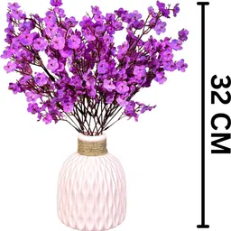 Dekorly Purple Plastic Artificial Flowers & Plants With Pot image 2