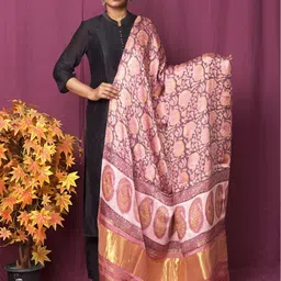 Unnati Silks Ethnic Motifs Printed Block Print Dupatta-picture-23