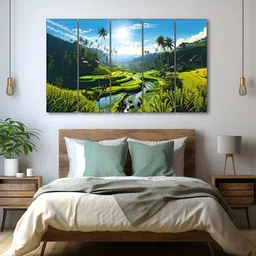 The Castle Decor Blue & Green 1 Piece Wood Other Wall Paintings-picture-31