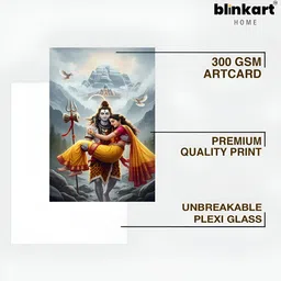 blinkart Blue & Brown Lord Shiva Religious Wall Art image 3