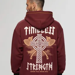 Crazymonk Men Timeless Strength Oversized Hoodie-picture-37