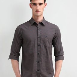 Arrow Sport Men Modern Spread Collar Micro Ditsy Printed Cotton Slim Fit Casual Shirt-picture-16