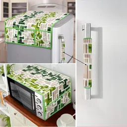 E-Retailer 3-Pcs Grey & White Printed Appliance covers-picture-41