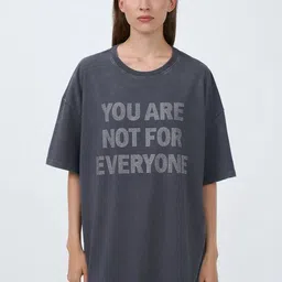 LULU & SKY Women Typography Printed Drop-Shoulder Sleeves Pure Cotton 1 T-shirt-picture-33