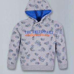 Hopscotch Boys Grey Melange Cotton Sweatshirts-picture-28