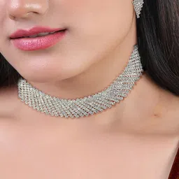 ISLANA 2Pc White Alloy Jewellery Set image 4