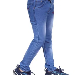 KUNDAN Boys Mildly Distressed Light Fade Stretchable Jeans image 5