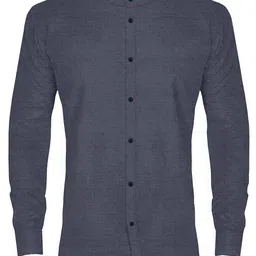 Metronaut Men Regular Fit Band Collar Solid Cotton Casual Shirt image 2