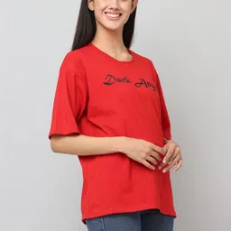 INNAYARA DIVIRTA Women Typography Printed 1 T-shirt image 2