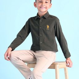 U.S. Polo Assn. Kids Boys Brand Logo Embroidered Casual Shirt-picture-5