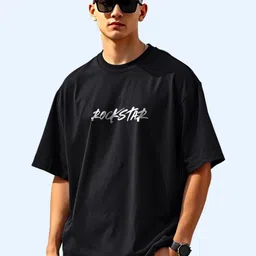 AUSK Typography Printed Round Neck Cotton Oversized T-shirt image 3