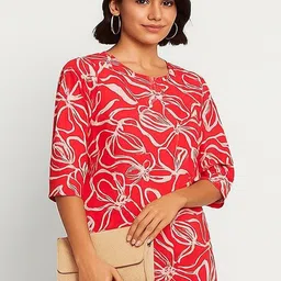 GAB Women Abstract Printed Cotton Kurta with Trousers image 5