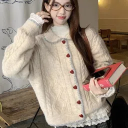 KPOP Women Cable Knit Cardigan-image-86