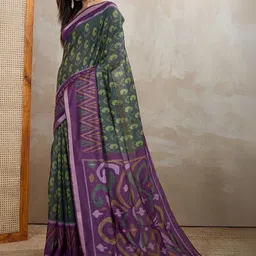 AWRIYA Woven Design Zari Handloom Pochampally Saree image 2