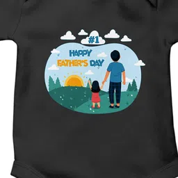 THE PRINT PLATTER Infants Father Day Printed Envelope Neck Short Sleeves Cotton Bodysuit image 2