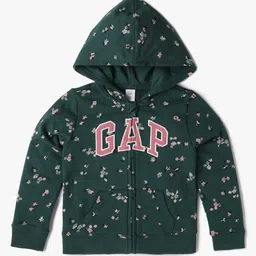 GAP Girls Floral Printed Relaxed-Fit Zip-Front Hoodie Sweatshirts-picture-30