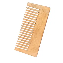 The Earth Trading Unisex Pure Kacchi Neem Wooden Detangle Comb - TET13 Brown image 2