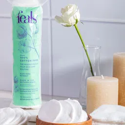 FEALS Set Of 5 Premium 100% Cotton Pads With Aloe Vera - 80 Pieces Each image 3