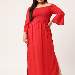 theRebelinme Off-Shoulder Bell Sleeve Maxi Dress-picture-2