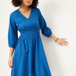 max Puff Sleeve Fit & Flare Dress-image-67