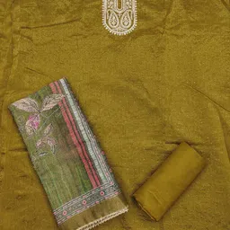 TAVAS Embroidered Sequinned Unstitched Dress Material image 3