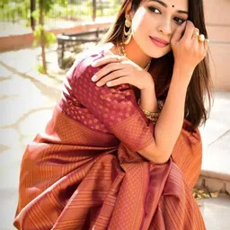 CaniBani Woven Design Zari Silk Blend Banarasi Saree image 4