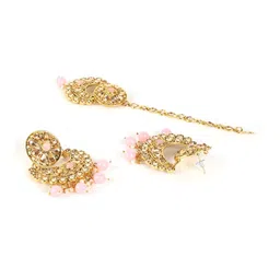 Jazz and Sizzle Gold-Plated Kundan-Studded & Beaded Choker Jewellery Set image 5