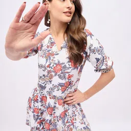 DressBerry Floral Printed Crepe Fit & Flare Mini Dress image 2