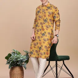 Anouk Men Ethnic Motifs Printed Thread Work Kurta image 4