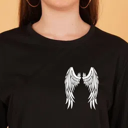 LECOWAR Women Pack Of 2 Typography Printed Drop-Shoulder Sleeves T-shirt image 3