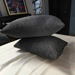 Y&A'M Grey Set of 2 Fibre Filled Cotton Ultra Soft Sleep Pillow image 4