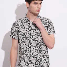 Being Human Men Classic Slim Fit Opaque Printed Casual Shirt-image-86