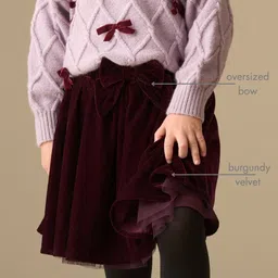 Angel & Rocket Girls Chloe Velvet Knee Length A-Line Skirt image 5