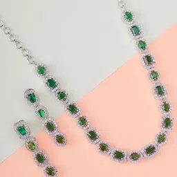 Opal Touch Rhodium-Plated Cubic Zirconia Jewellery Set-picture-20