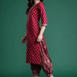 Indo Era Women Ethnic Motifs Printed Pure Cotton Kurta with Patiala & With Dupatta image 3
