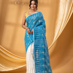 DESH BIDESH Woven Design Pure Cotton Jamdani Saree-picture-33