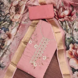 KALINI Embellished Pure Silk Unstitched Dress Material-picture-18