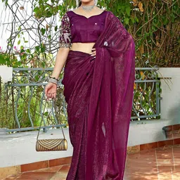 K 5 Fashion Embellished Pure Chiffon Saree-picture-12