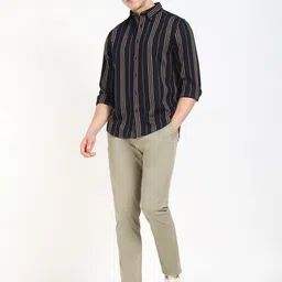 Tommy Hilfiger Men Button-Down Collar Vertical Striped Cotton Casual Shirt image 2