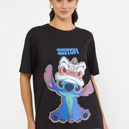 Wear Your Mind Women Printed Pure Cotton Oversized Fit T-shirt-picture-20