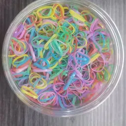 LYTIX Girls Set Of 100 Disposable Ponytail Holders - Assorted image 1