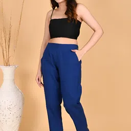 SKYTICK Women Straight Fit Pleated Trousers-image-43