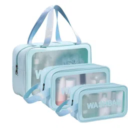 Mebo Blue Set of 3 Water Resistant Makeup Organiser Organisers-picture-35